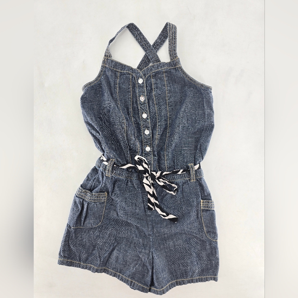 Gymboree Kids Denim Overalls with Patterned Belt